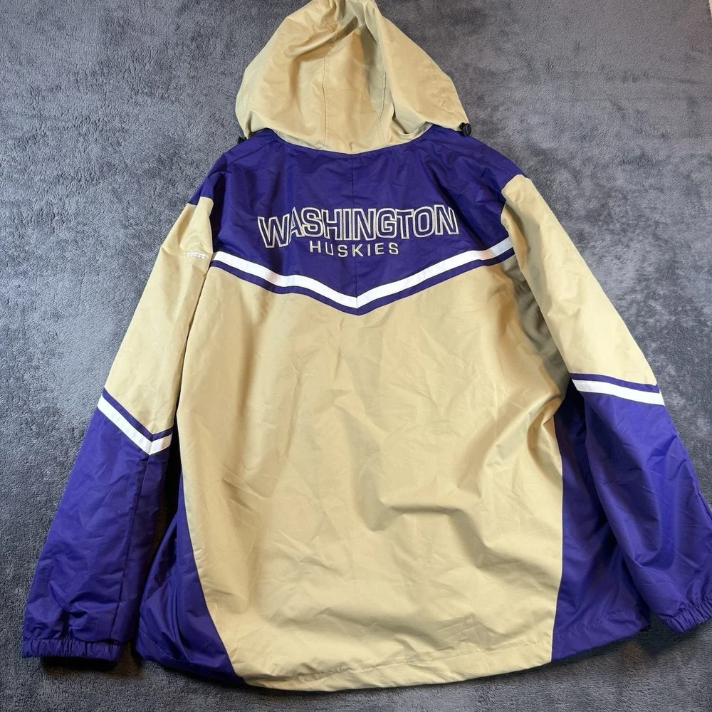 Franchise Club Washington Huskies Half Zip Hooded Jacket Purple Gold XXL